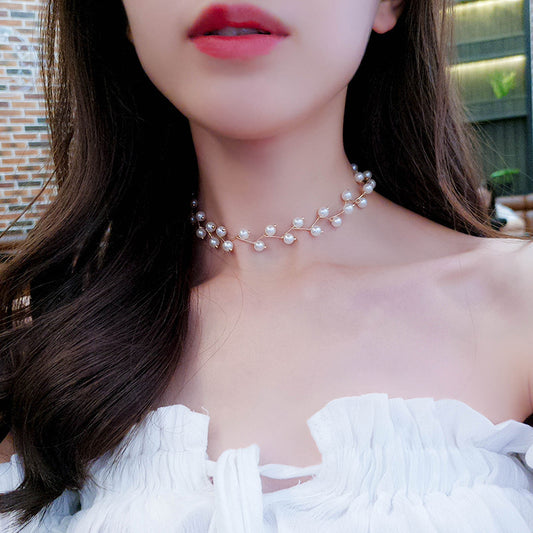 Fashion Pearl Neckband Simple Short Clavicle Chain